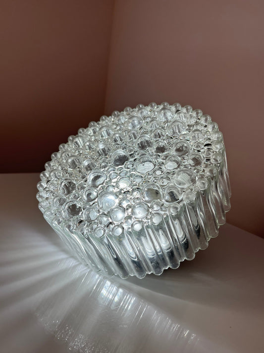 Vintage Wand- und Deckenlampe Kristallglas mit schwarzem Sockel von STAFF