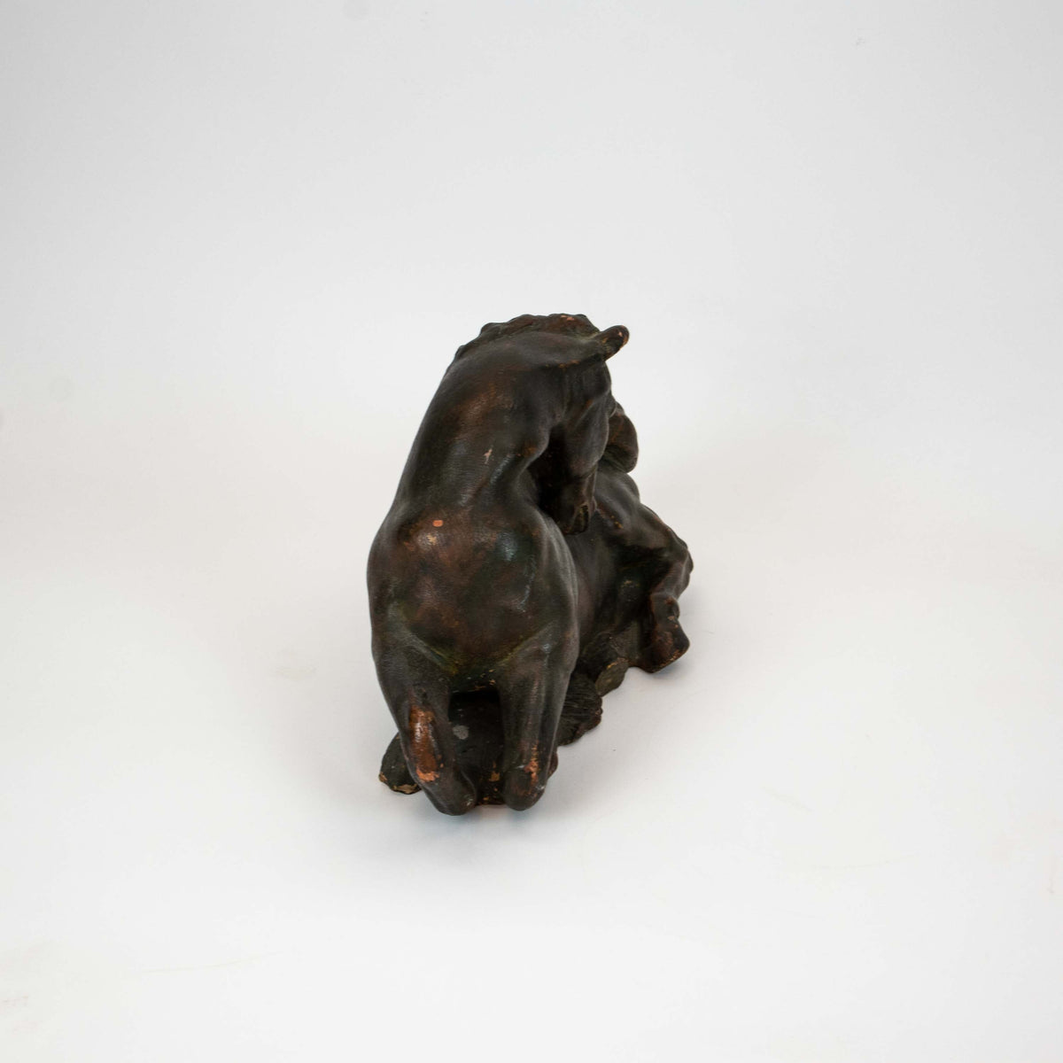 Vintage Pferdeskulptur aus Terrakotta, Art Deco
