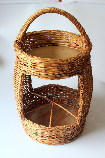 Vintage Flaschenkorb aus Weide | Handgefertigt