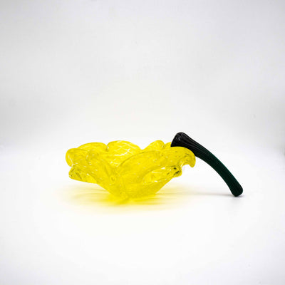 Vintage Ashtray Bullicante Murano Glass yellow with ember snuffer