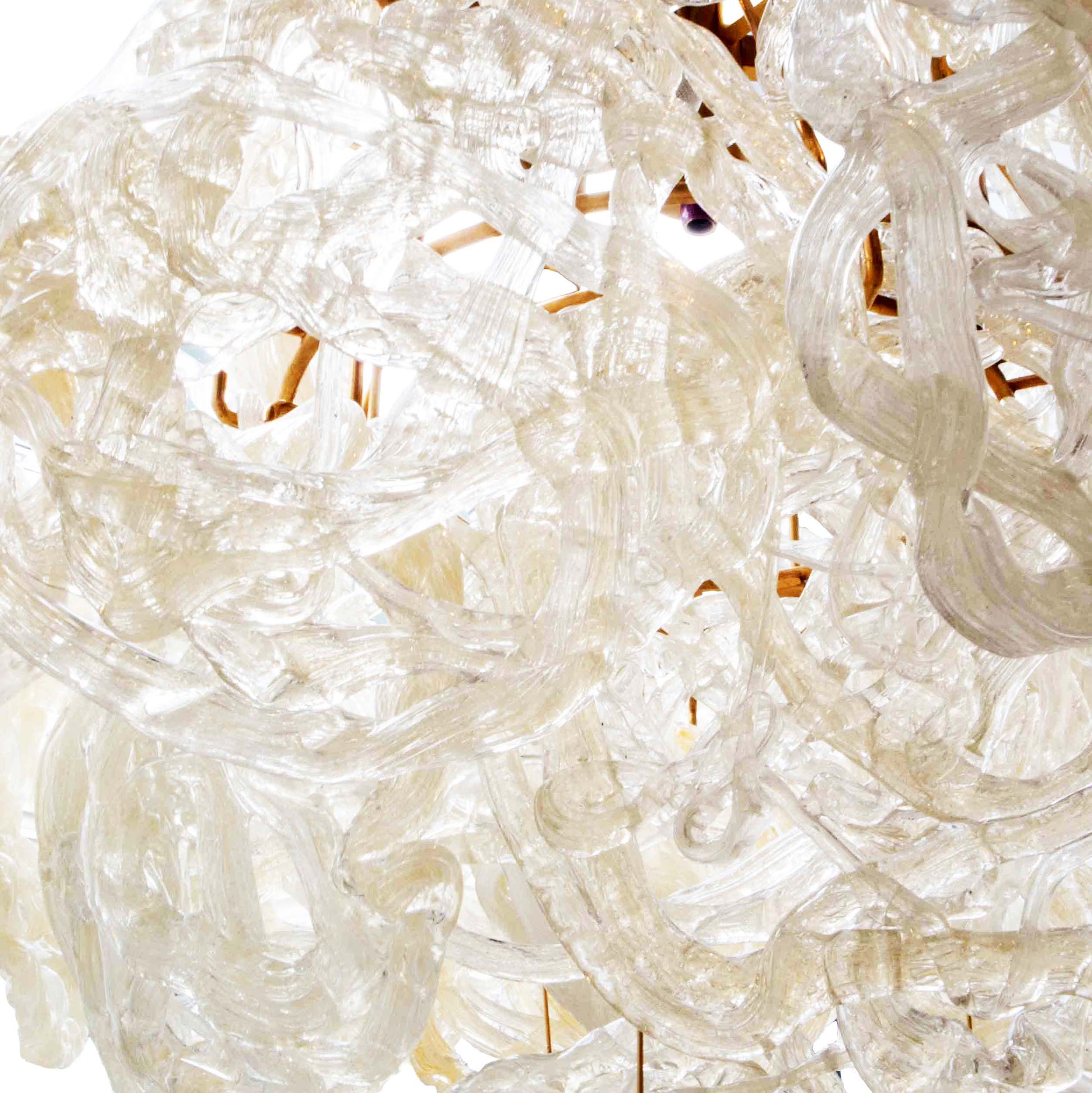 Vintage Pendelleuchte Ragnatela von Carlo Nason für Mazzega großformatig