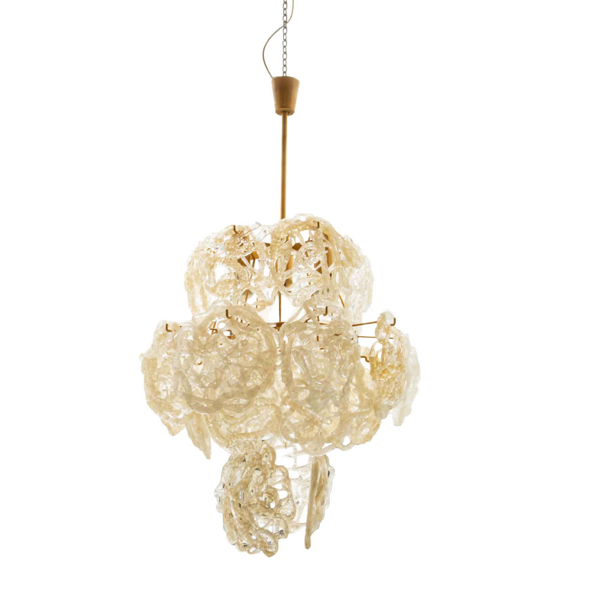 Vintage Pendelleuchte Ragnatela von Carlo Nason für Mazzega großformatig