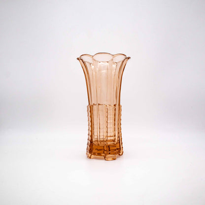 Vintage Art Déco Vase aus Rosalinglas