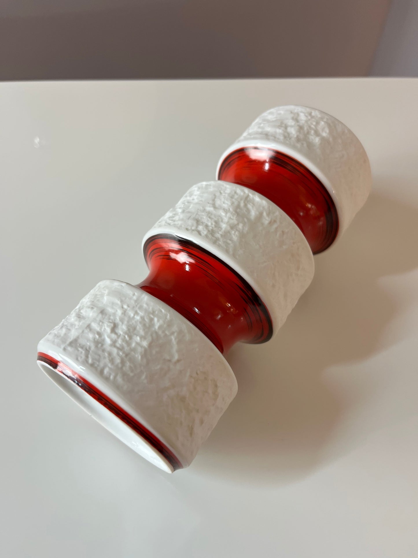 Vintage Vase 635/2 rot schwarz von Royal Porzellan Bavaria KPM