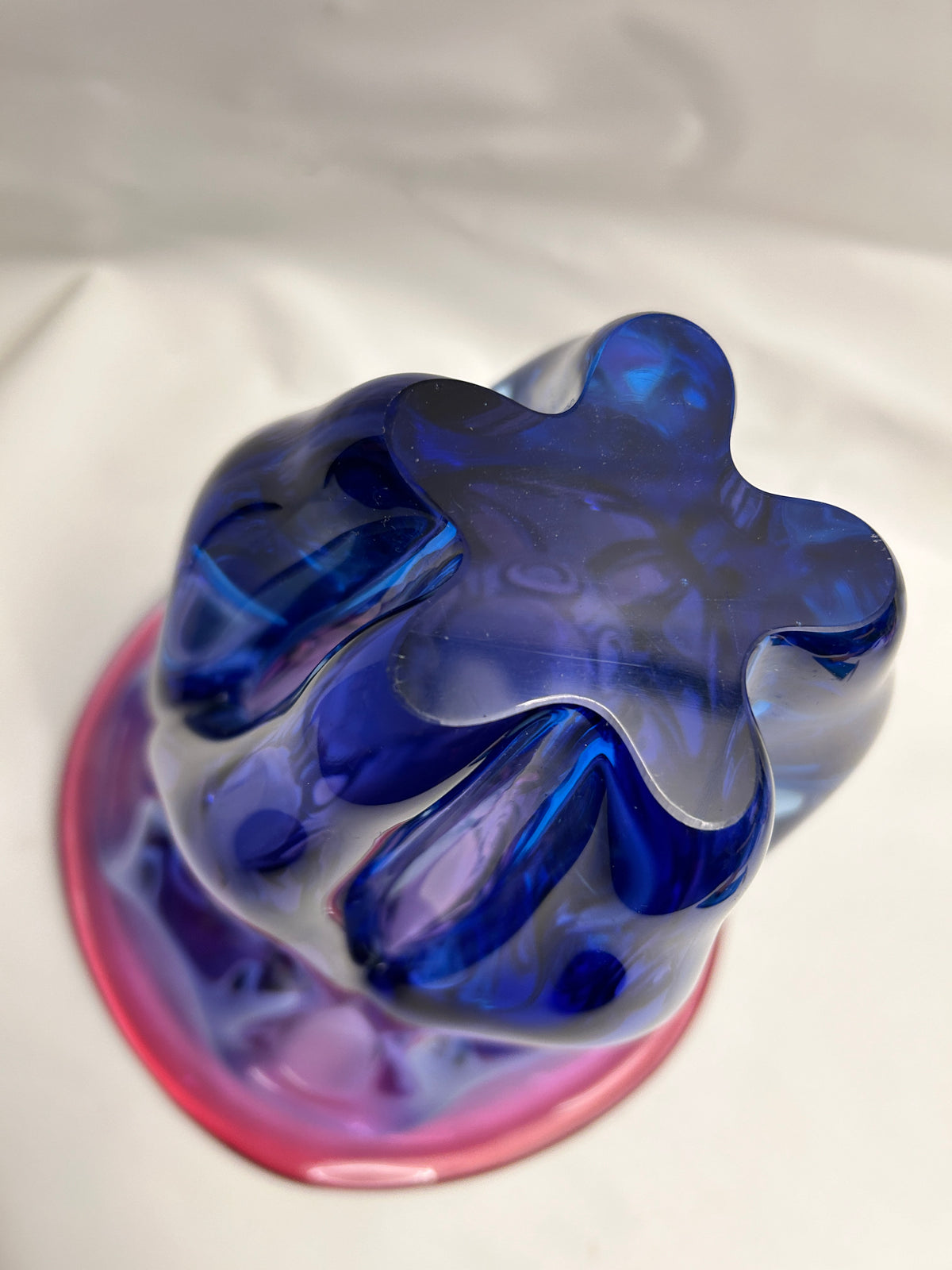 Vintage Vase von Beranek Bohemian blau, lila