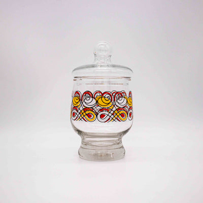 Vintage Glass Bonbonnière with Geometric Pattern, 1970s