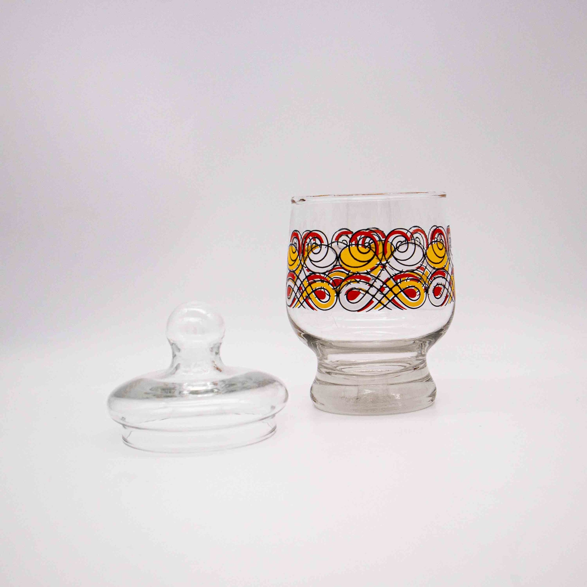 Vintage Bonbonniere aus Glas mit geometrischem Muster, 1970er Jahre