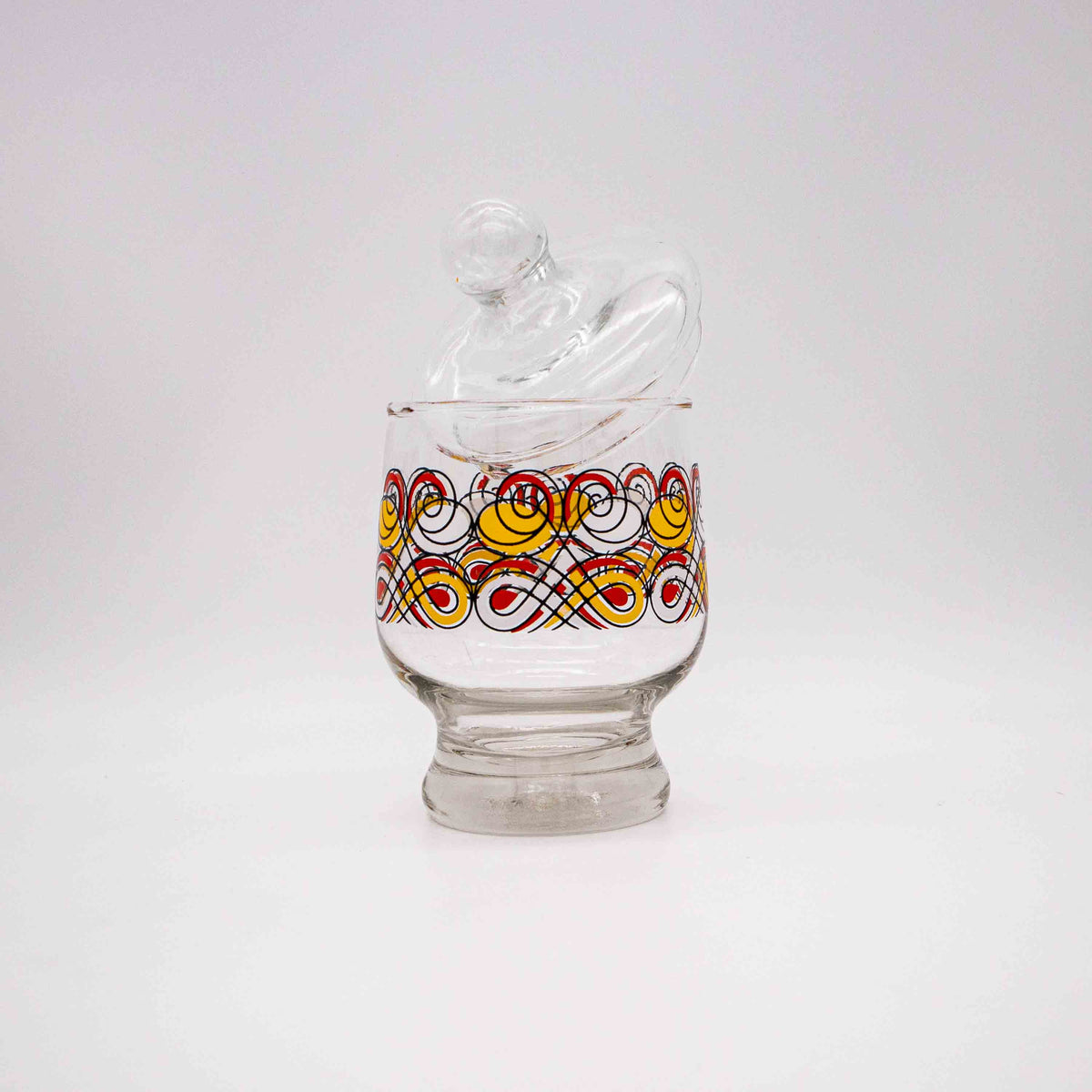 Vintage Bonbonniere aus Glas mit geometrischem Muster, 1970er Jahre