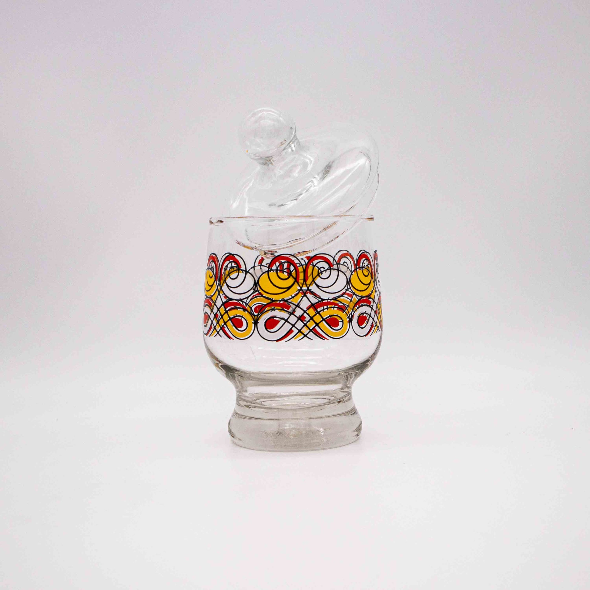 Vintage Bonbonniere aus Glas mit geometrischem Muster, 1970er Jahre