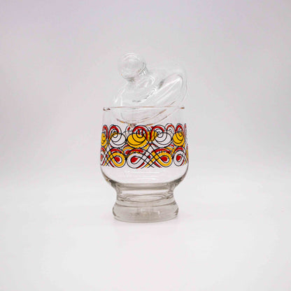 Vintage Bonbonniere aus Glas mit geometrischem Muster, 1970er Jahre
