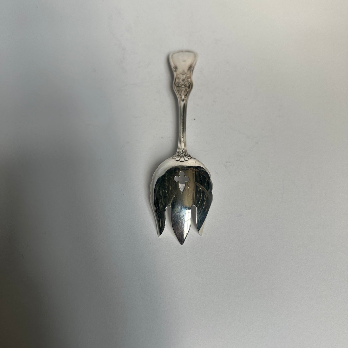 Vintage Salatgabel mit Onyxsteinen von Tiffany+Co Silber