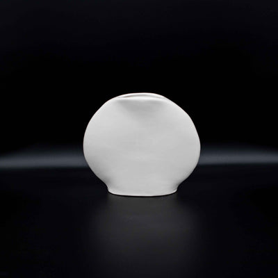 Vintage disc vase Keramos 4373 white