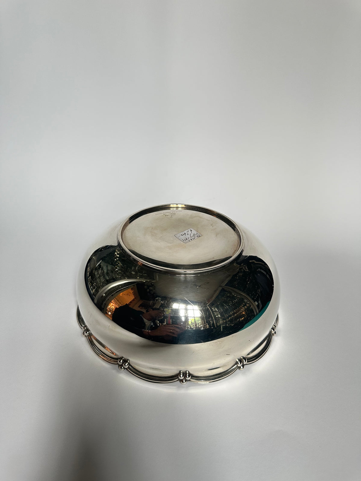 Vintage Schale Modell 1234A von Tiffany & Co. florales Bordrelief Sterling Silber ca. 1930