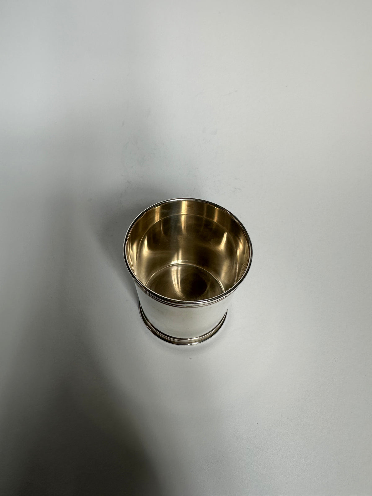 Vintage cylindrical silver cup by Tiffany & Co.