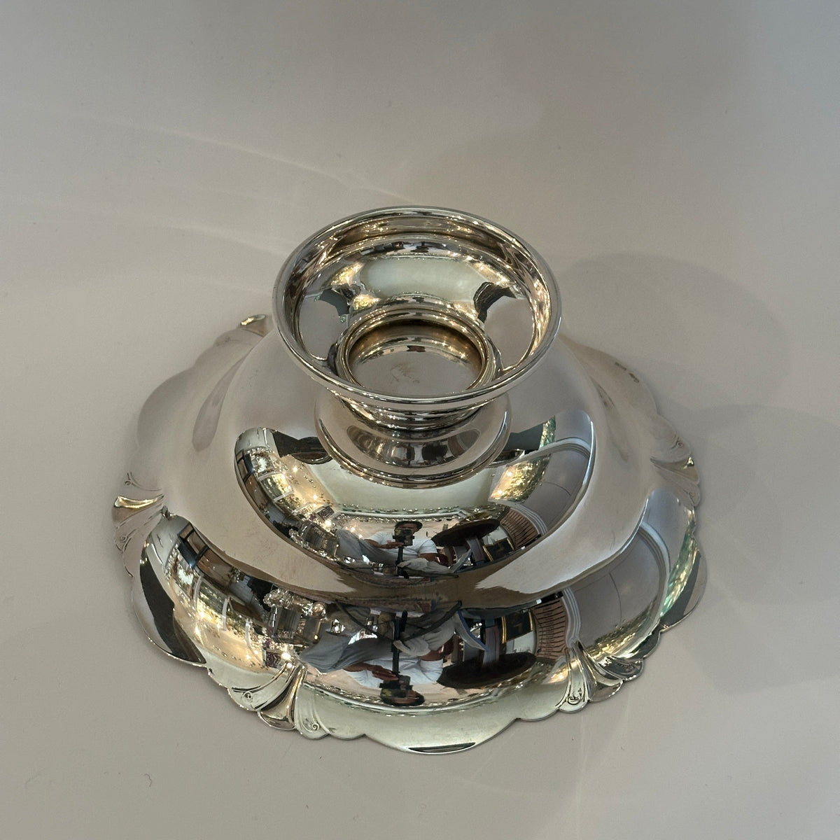 Vintage Silberschale mit Fuß von Cartier dekorativ graviert