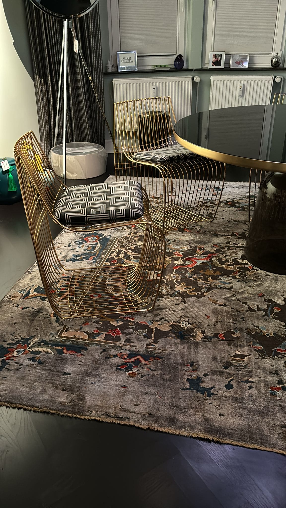 Vintage Stuhl Sign Filo von MDF Italia Gold, Chrom Set von 2