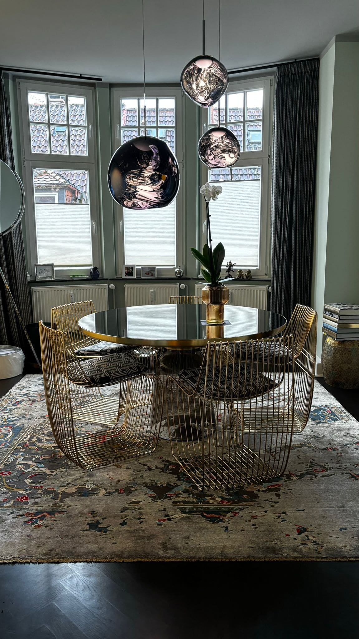 Vintage Stuhl Sign Filo von MDF Italia Gold, Chrom Set von 2