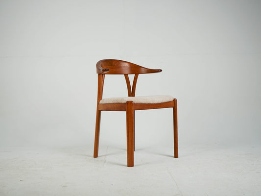 Vintage Stuhl Teakholz mit Teddystoff Bezug