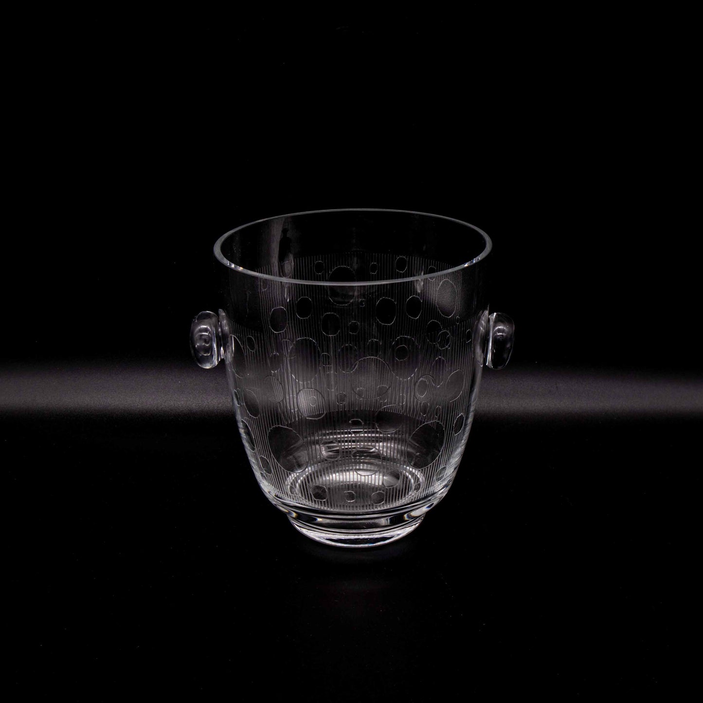 Vintage Eiskübel aus Glas mit Gravur
