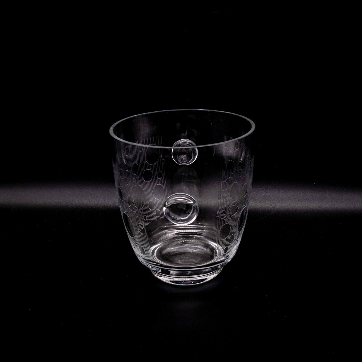 Vintage Eiskübel aus Glas mit Gravur