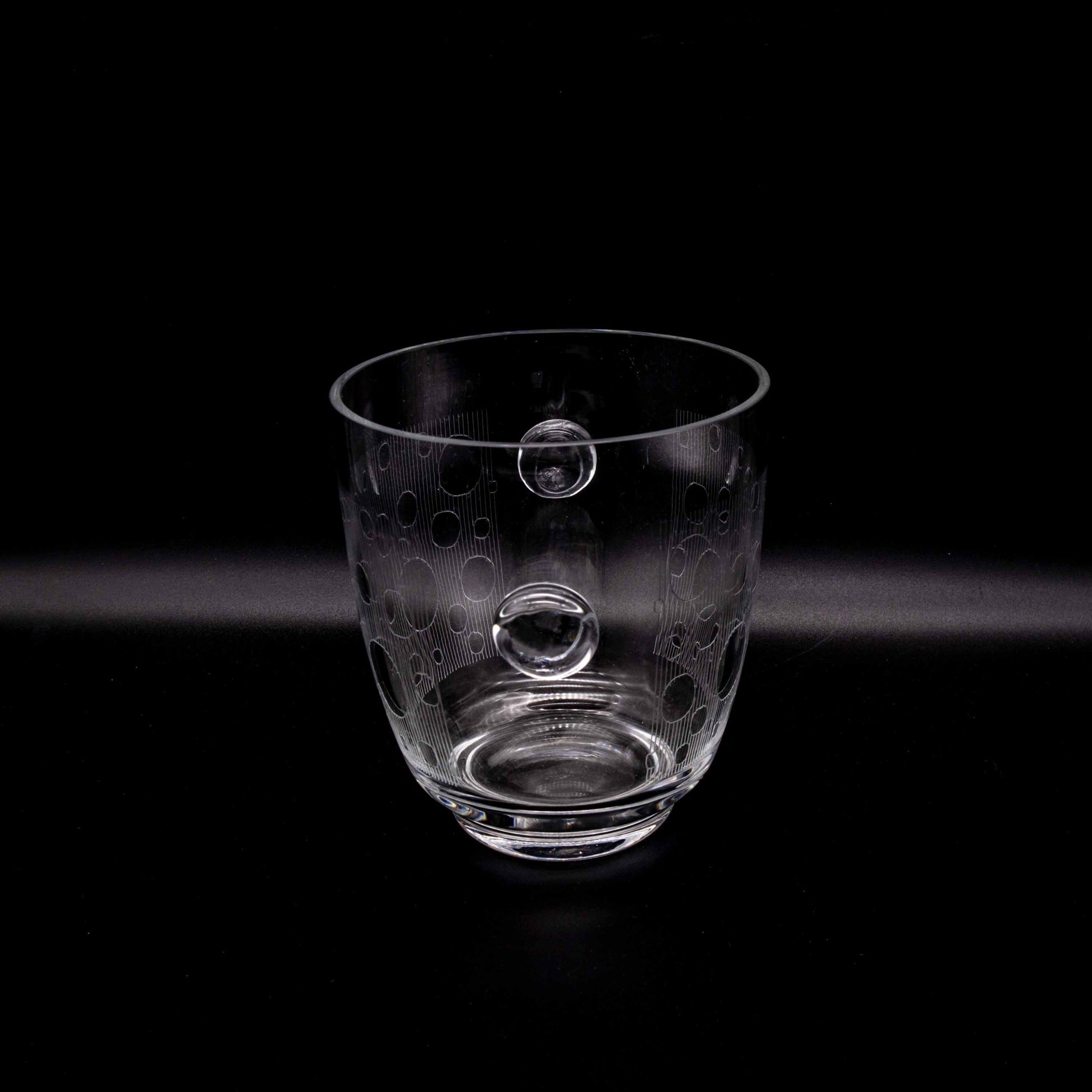 Vintage Eiskübel aus Glas mit Gravur