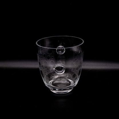 Vintage Eiskübel aus Glas mit Gravur