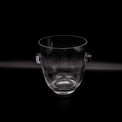 Vintage Eiskübel aus Glas mit Gravur