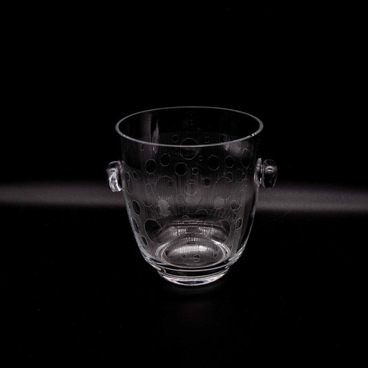 Vintage Eiskübel aus Glas mit Gravur