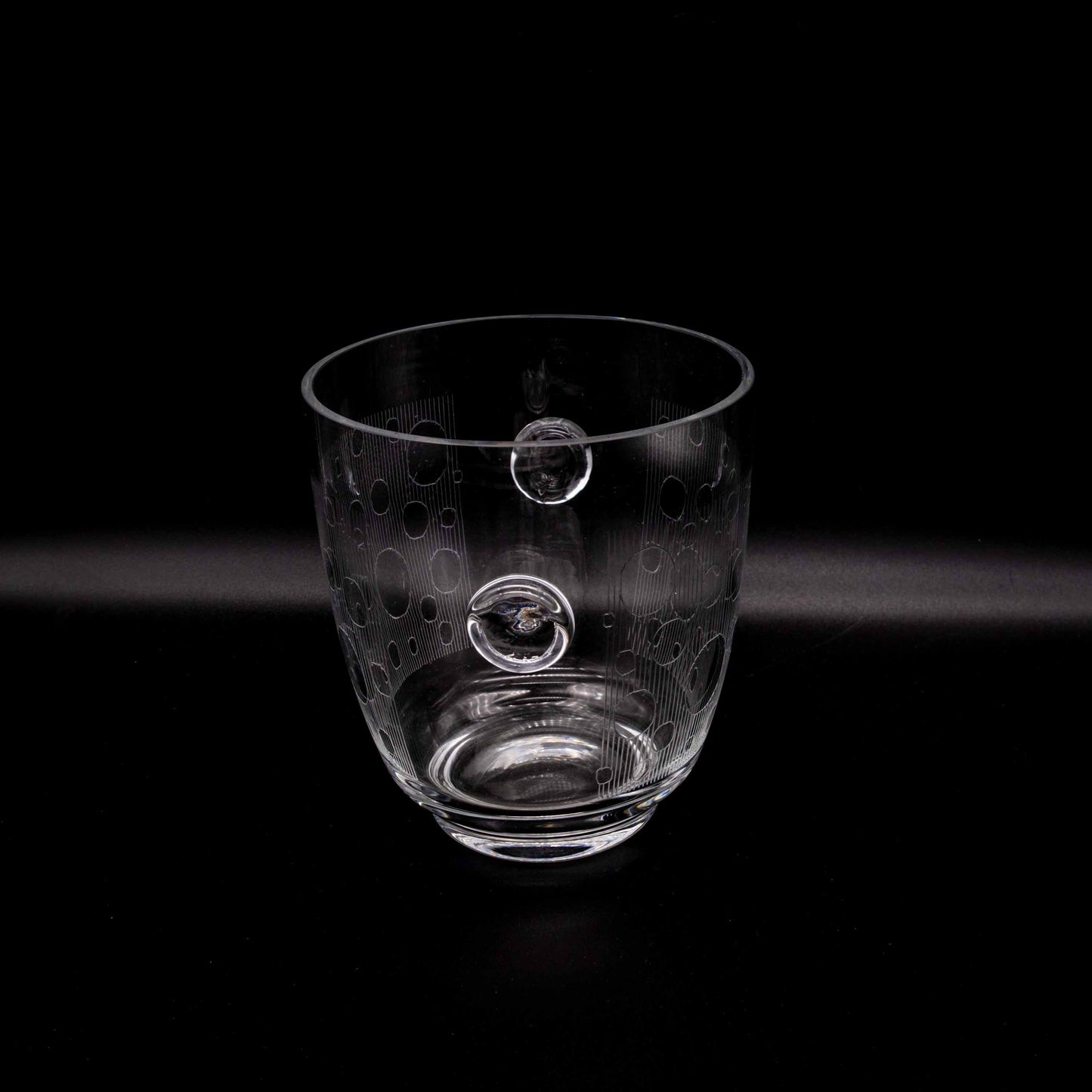Vintage Eiskübel aus Glas mit Gravur