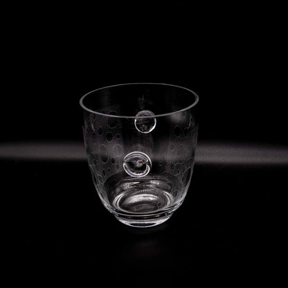 Vintage Eiskübel aus Glas mit Gravur