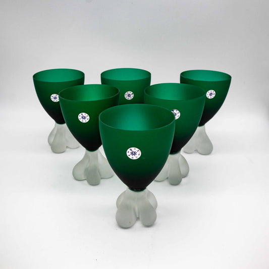 Set von 6 Vintage Trinkkelch aus satiniertem Muranoglas von AVEM