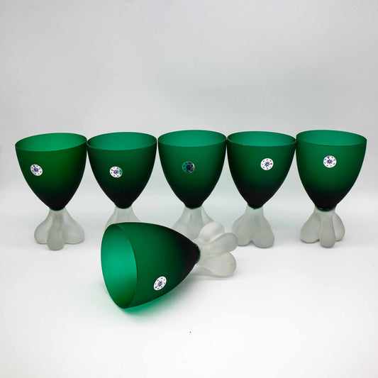 Set von 6 Vintage Trinkkelch aus satiniertem Muranoglas von AVEM