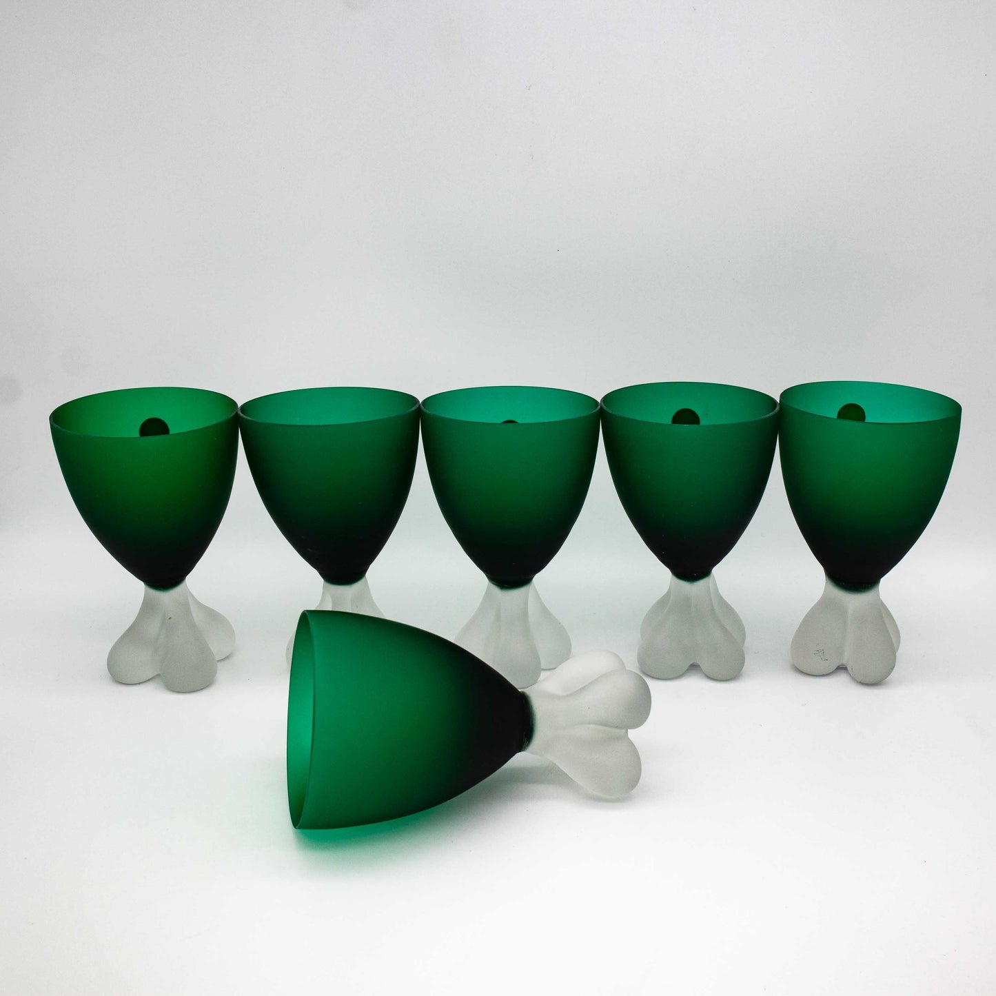 Set von 6 Vintage Trinkkelch aus satiniertem Muranoglas von AVEM