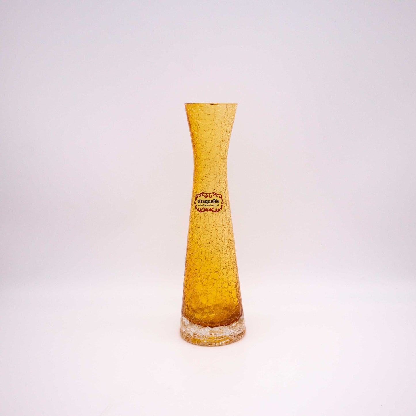 Vintage Vase Craquelé von Ingrid Glas in Gelb