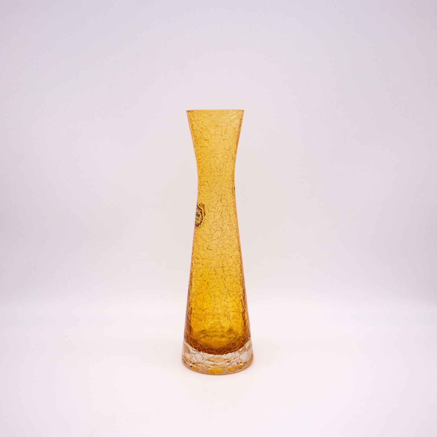 Vintage Vase Craquelé von Ingrid Glas in Gelb
