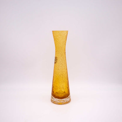 Vintage Vase Craquelé von Ingrid Glas in Gelb