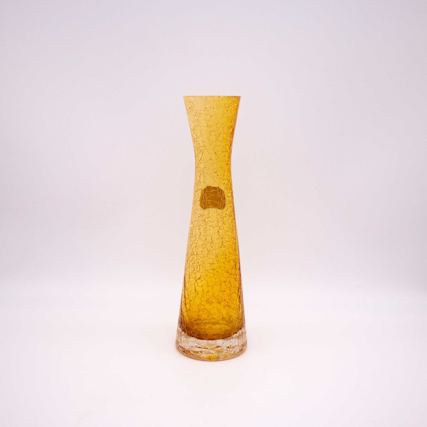 Vintage Vase Craquelé von Ingrid Glas in Gelb