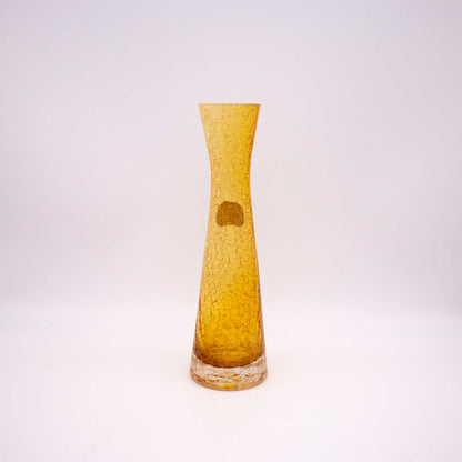 Vintage Vase Craquelé von Ingrid Glas in Gelb