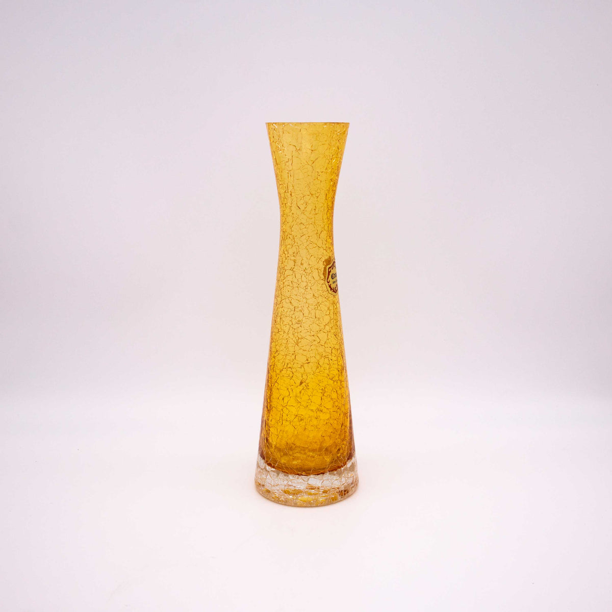 Vintage Vase Craquelé von Ingrid Glas in Gelb