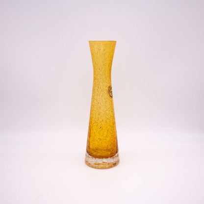 Vintage Vase Craquelé von Ingrid Glas in Gelb