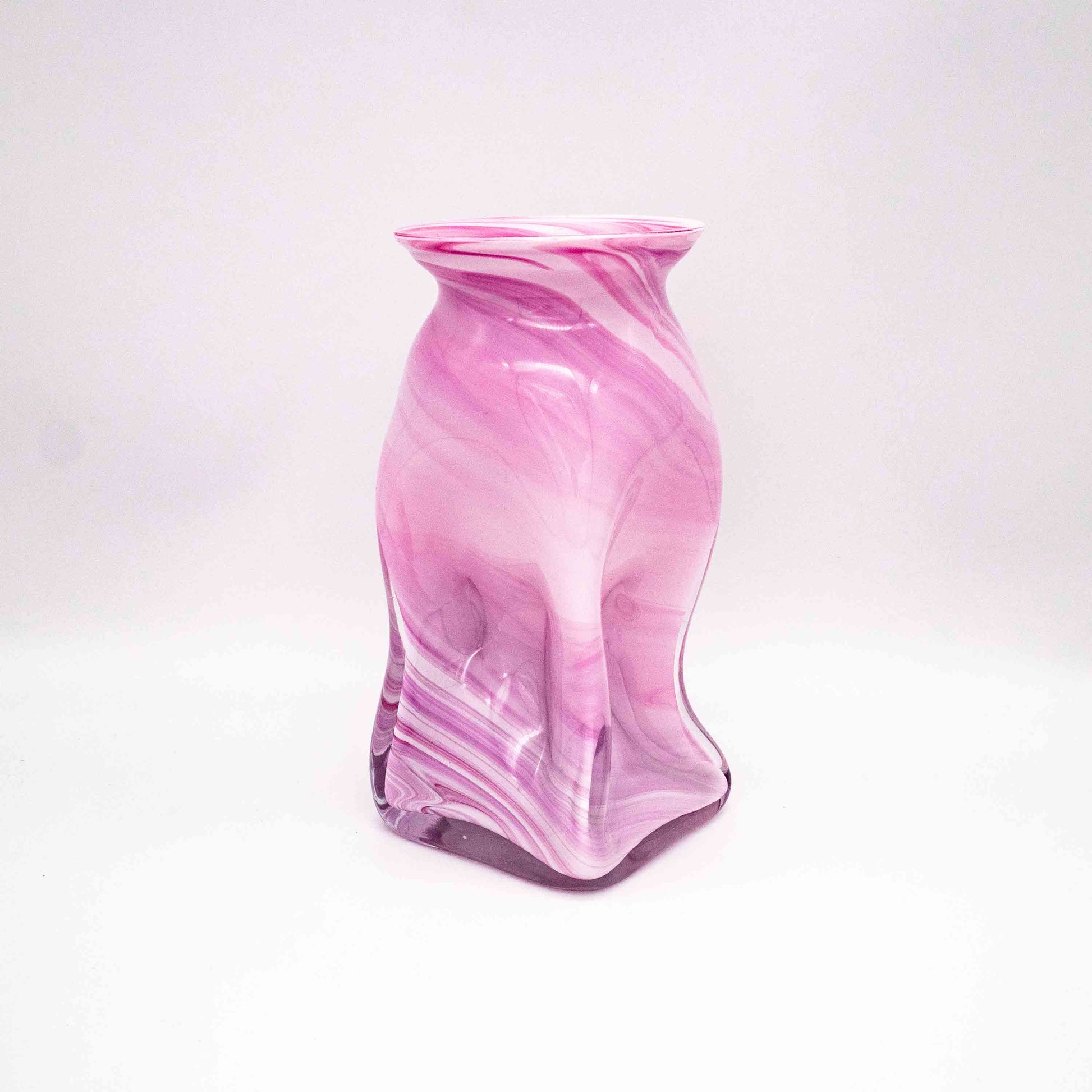 Vintage Rosa Vase Glas 70er Jahre