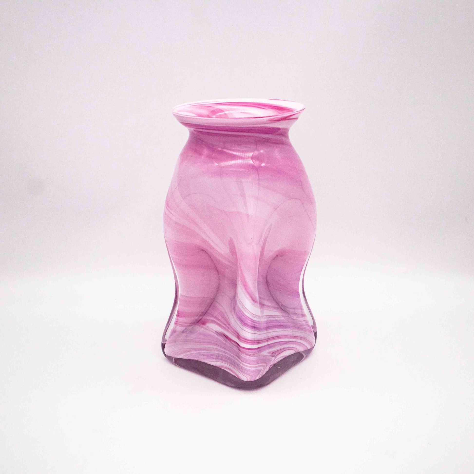 Vintage Rosa Vase Glas 70er Jahre