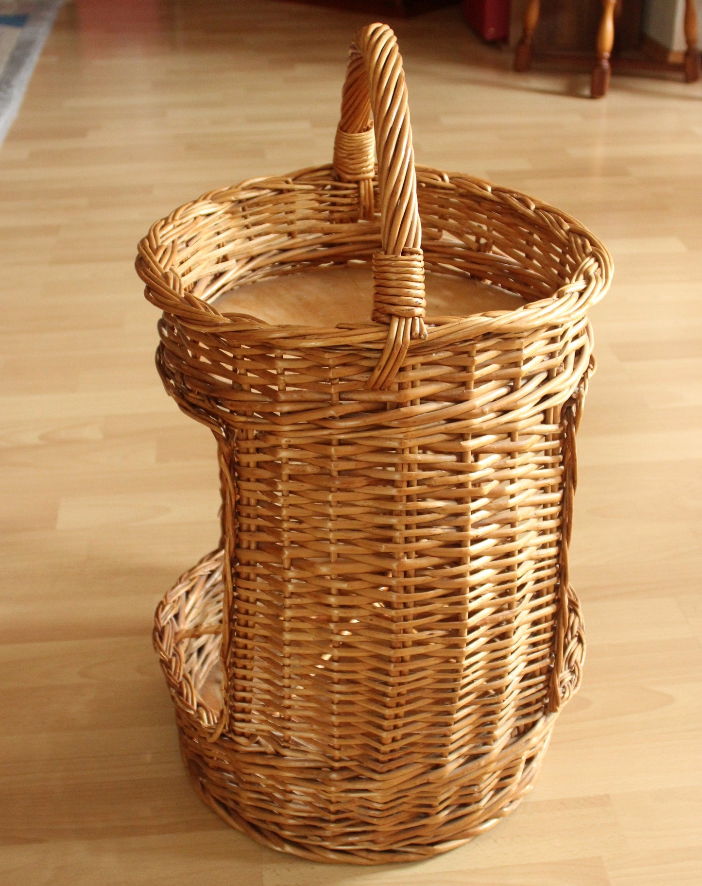 Vintage Flaschenkorb aus Weide | Handgefertigt