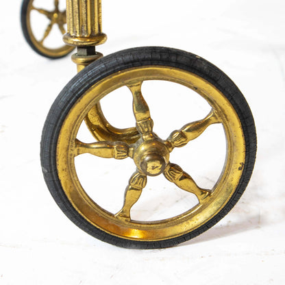 Vintage serving trolley with removable brass tray