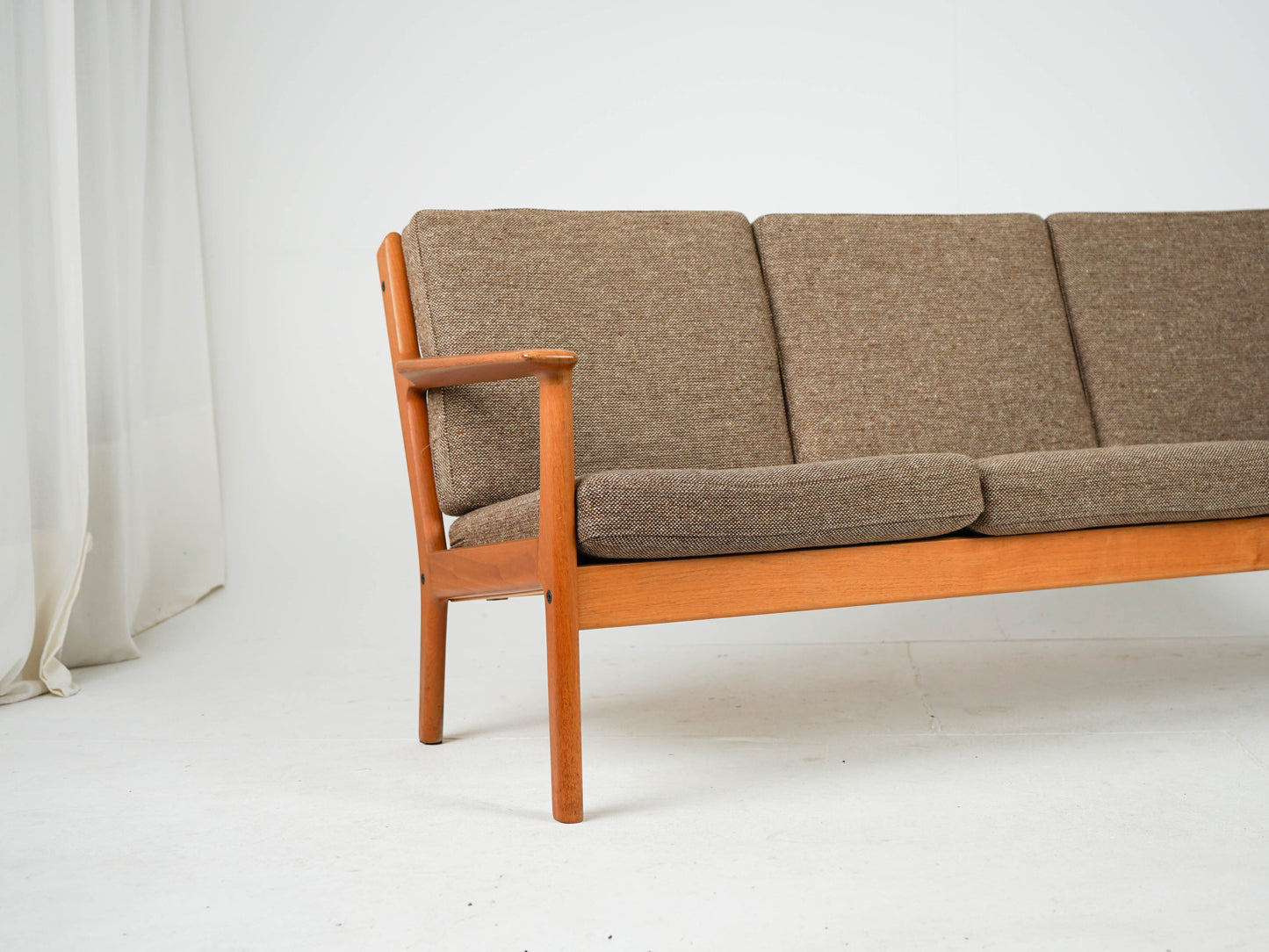 Vintage Teak Sofa "GE-265/3" von Hans Wegner für Getama
