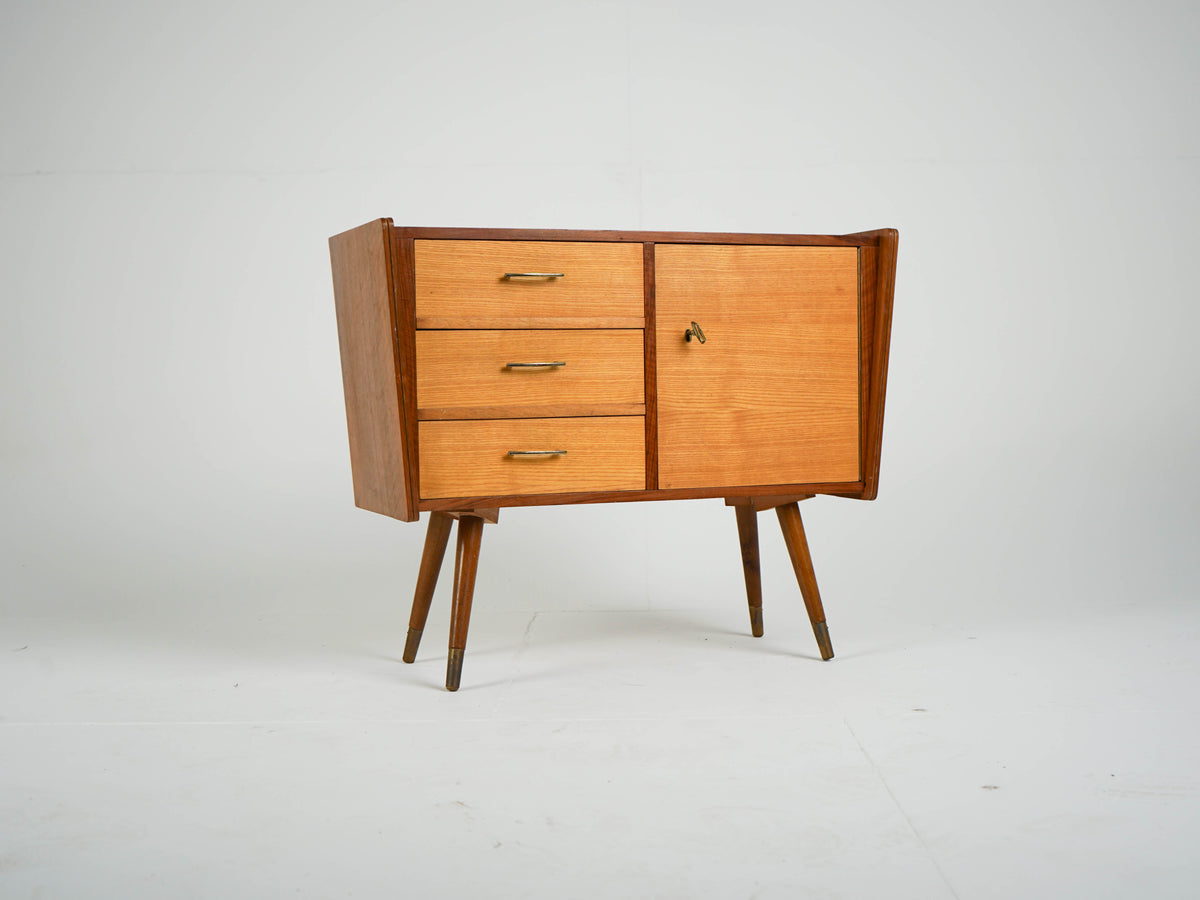 Vintage Teak Nachttisch Mid-Century