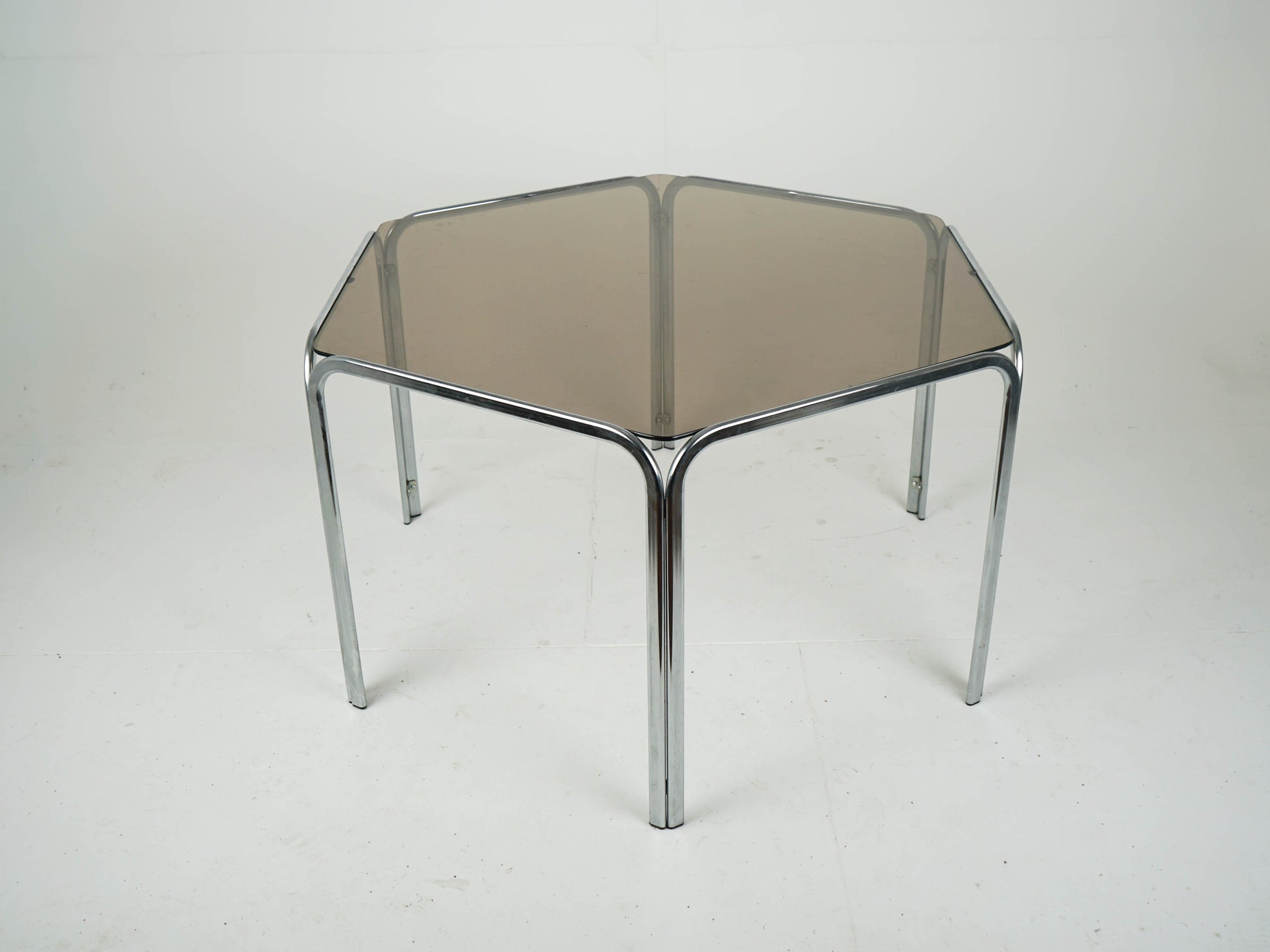 Vintage Esstisch Glas Chrom