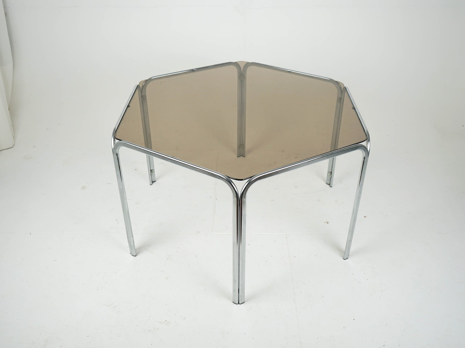 Vintage Esstisch Glas Chrom