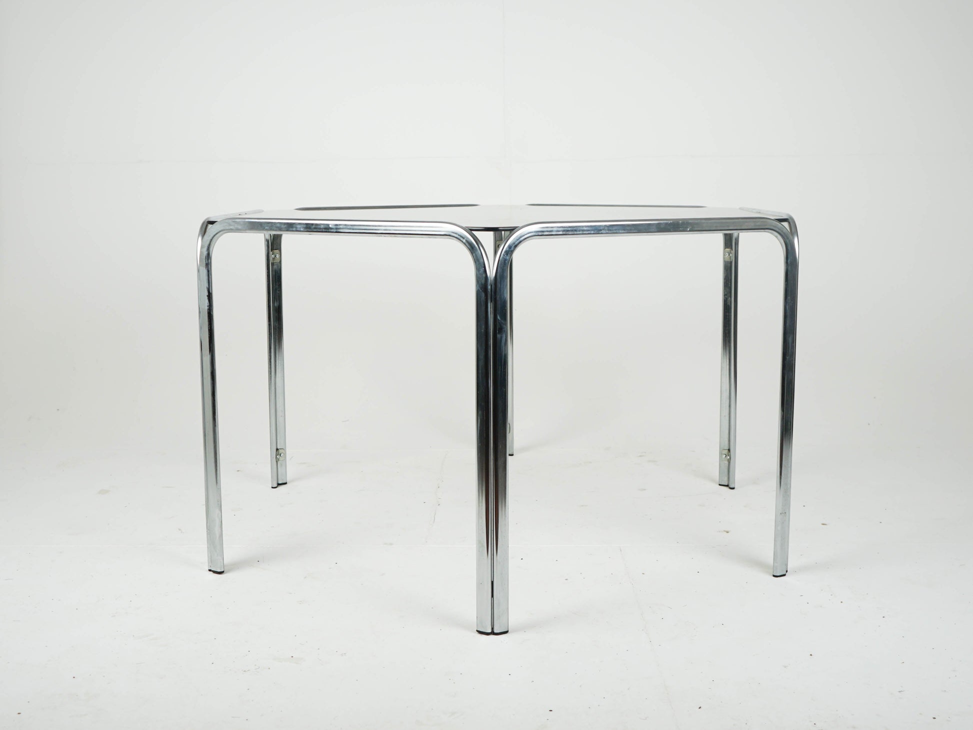 Vintage Esstisch Glas Chrom