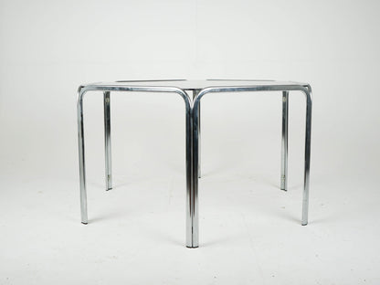 Vintage Esstisch Glas Chrom